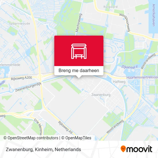 Zwanenburg, Kinheim kaart