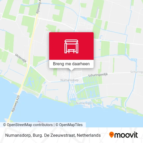 Numansdorp, Burg. De Zeeuwstraat kaart
