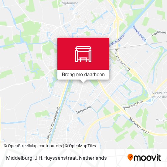 Middelburg, J.H.Huyssenstraat kaart