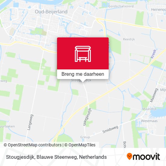Stougjesdijk, Blauwe Steenweg kaart