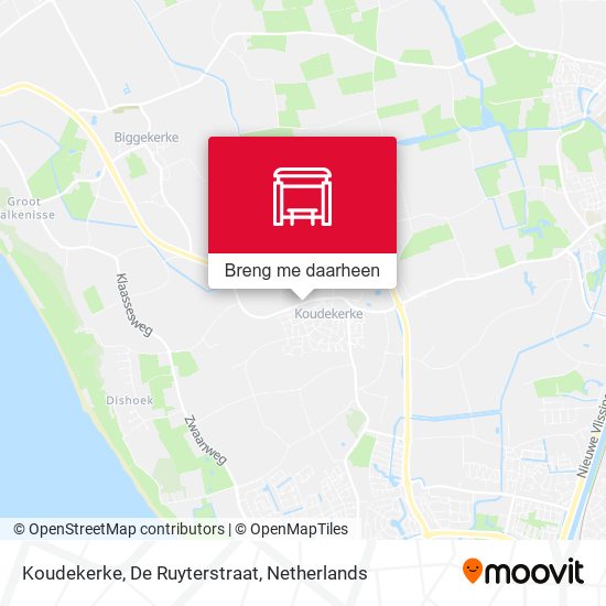 Koudekerke, De Ruyterstraat kaart