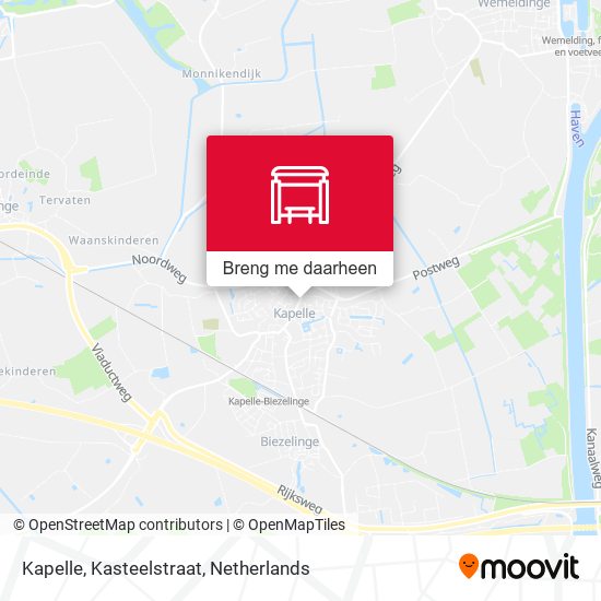 Kapelle, Kasteelstraat kaart