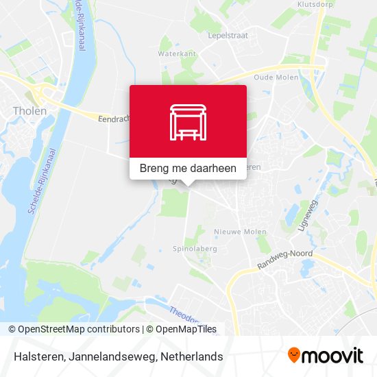 Halsteren, Jannelandseweg kaart