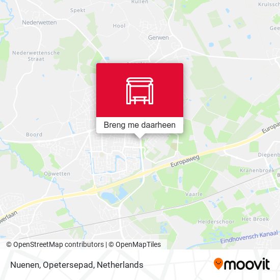 Nuenen, Opetersepad kaart