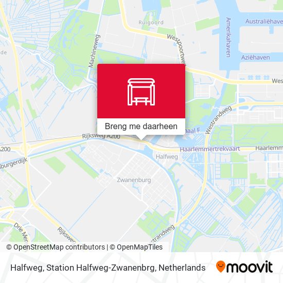 Halfweg, Station Halfweg-Zwanenbrg kaart