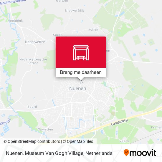 Nuenen, Museum Van Gogh Village kaart