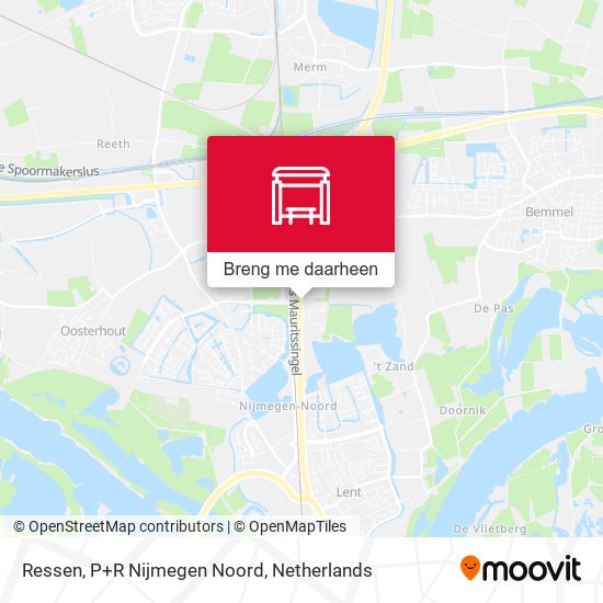 Ressen, P+R Nijmegen Noord kaart