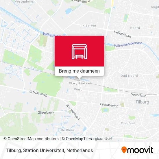 Tilburg, Station Universiteit kaart