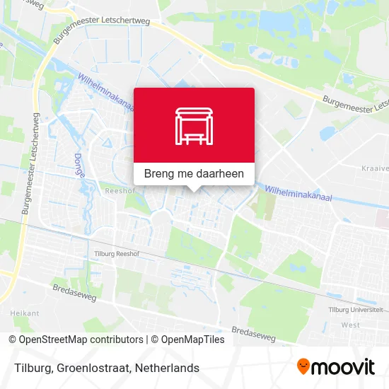 Tilburg, Groenlostraat kaart
