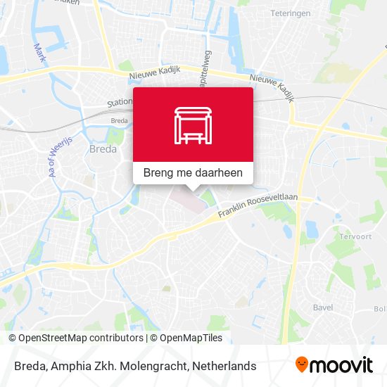Breda, Amphia Zkh. Molengracht kaart