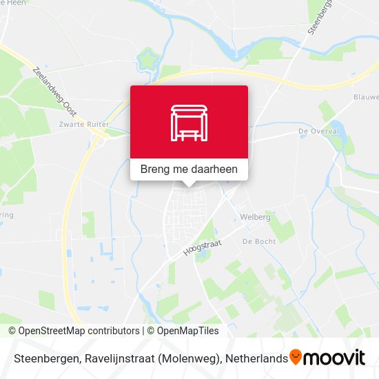 Steenbergen, Ravelijnstraat (Molenweg) kaart