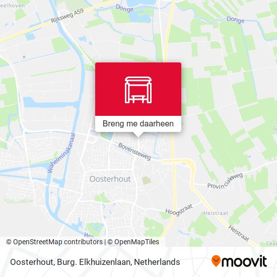 Oosterhout, Burg. Elkhuizenlaan kaart