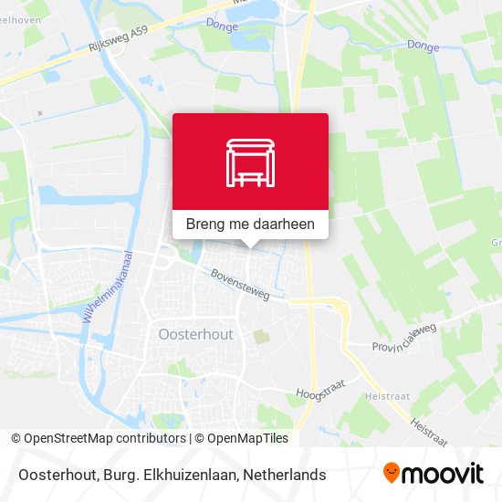 Oosterhout, Burg. Elkhuizenlaan kaart