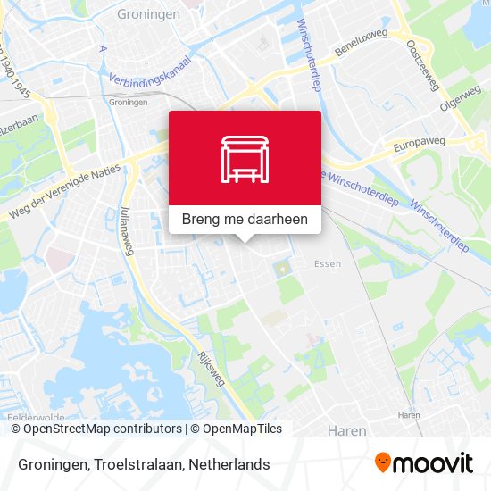 Groningen, Troelstralaan kaart
