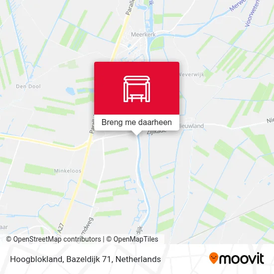 Hoogblokland, Bazeldijk 71 kaart
