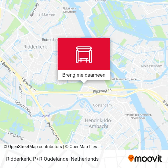 Ridderkerk, P+R Oudelande kaart