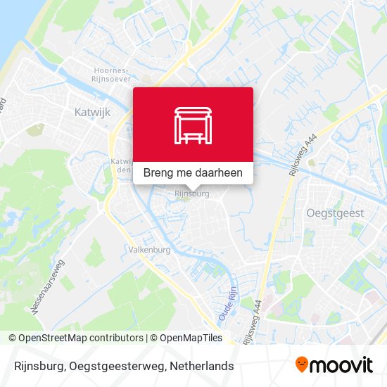 Rijnsburg, Oegstgeesterweg kaart