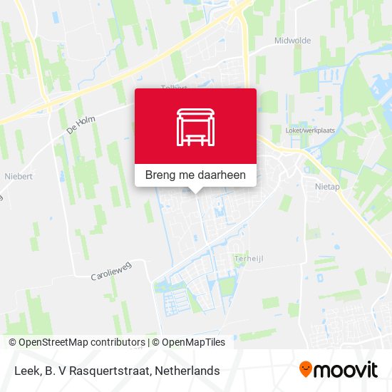 Leek, B. V Rasquertstraat kaart