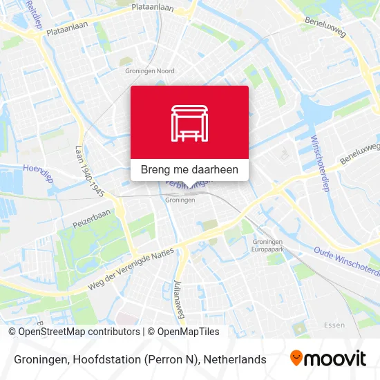 Groningen, Hoofdstation (Perron N) kaart
