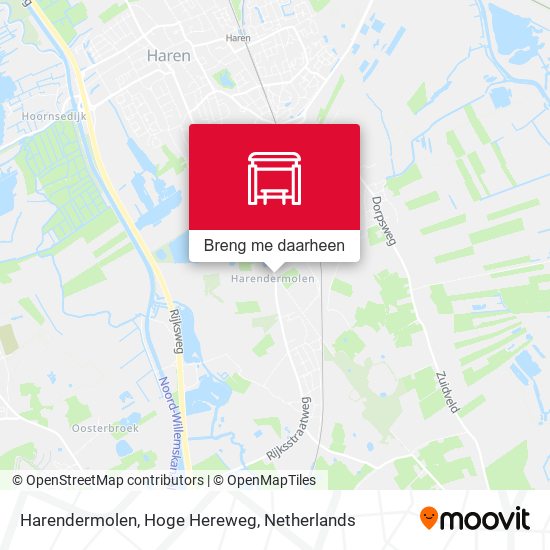 Harendermolen, Hoge Hereweg kaart
