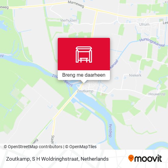 Zoutkamp, S H Woldringhstraat kaart