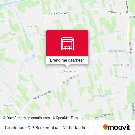 Grootegast, G.P. Beukemalaan kaart