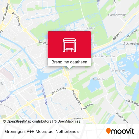 Groningen, P+R Meerstad kaart