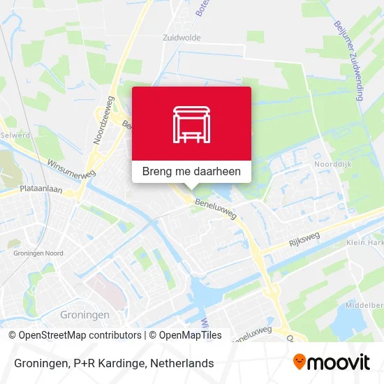 Groningen, P+R Kardinge kaart