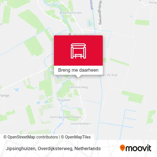 Jipsinghuizen, Overdijksterweg kaart