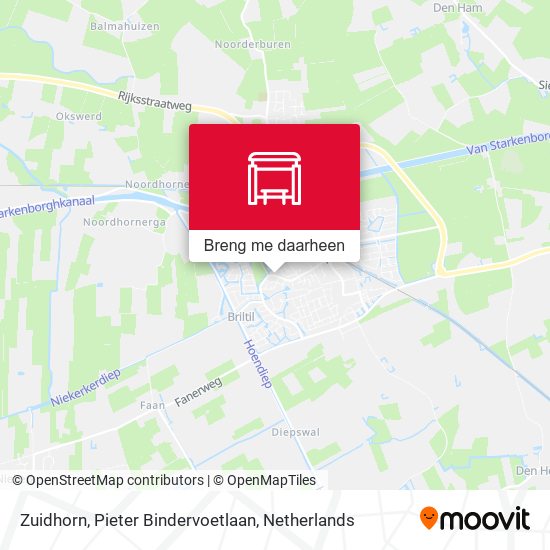 Zuidhorn, Pieter Bindervoetlaan kaart