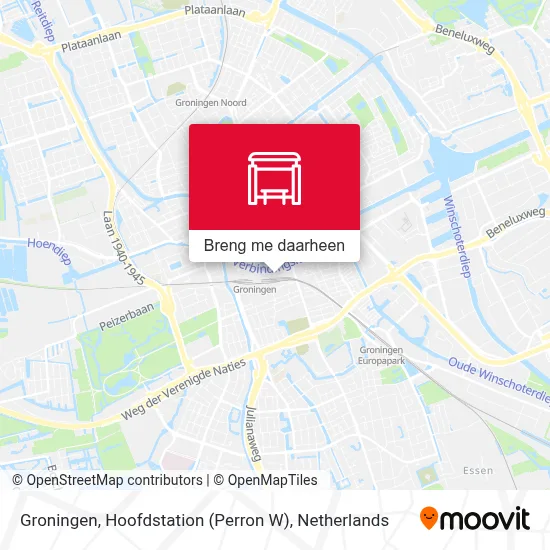 Groningen, Hoofdstation (Perron W) kaart