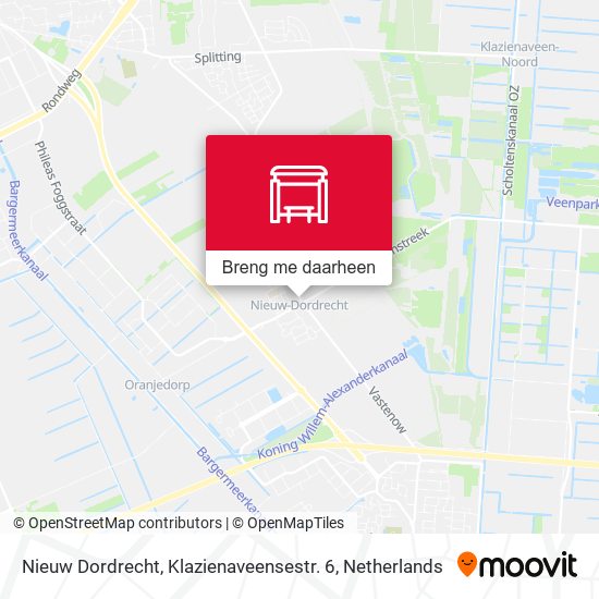 Nieuw Dordrecht, Klazienaveensestr. 6 kaart