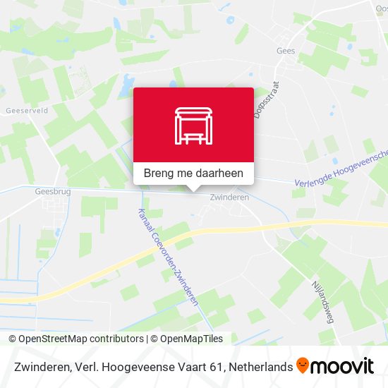 Zwinderen, Verl. Hoogeveense Vaart 61 kaart