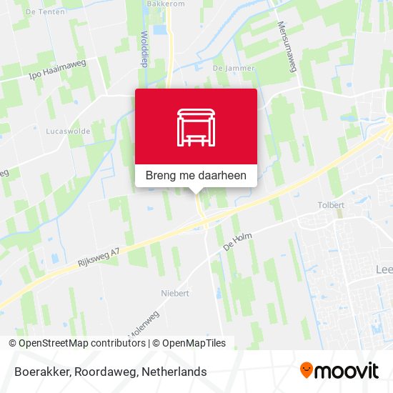 Boerakker, Roordaweg kaart