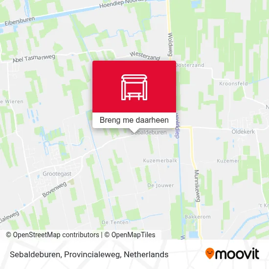 Sebaldeburen, Provincialeweg kaart