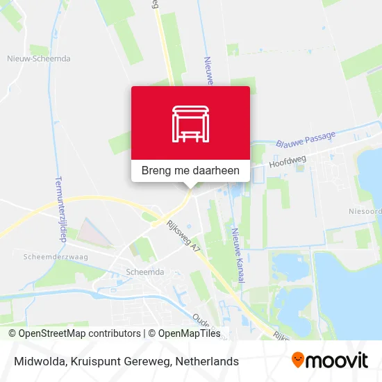 Midwolda, Kruispunt Gereweg kaart