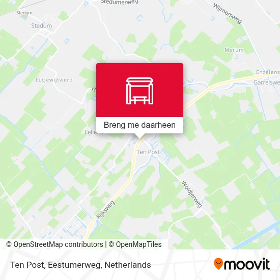 Ten Post, Eestumerweg kaart