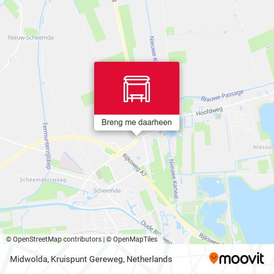 Midwolda, Kruispunt Gereweg kaart