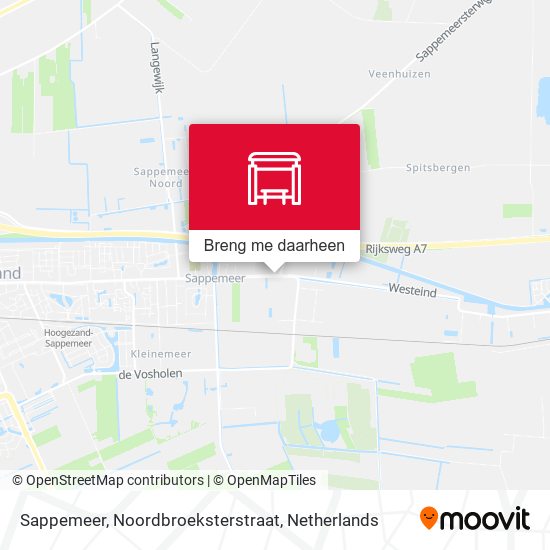 Sappemeer, Noordbroeksterstraat kaart