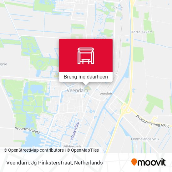 Veendam, Jg Pinksterstraat kaart