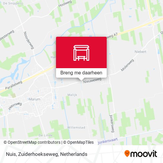 Nuis, Zuiderhoekseweg kaart