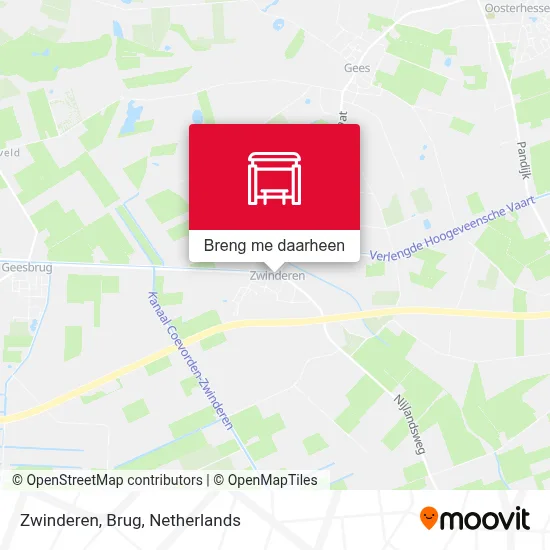 Zwinderen, Brug kaart