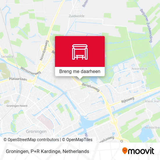 Groningen, P+R Kardinge kaart