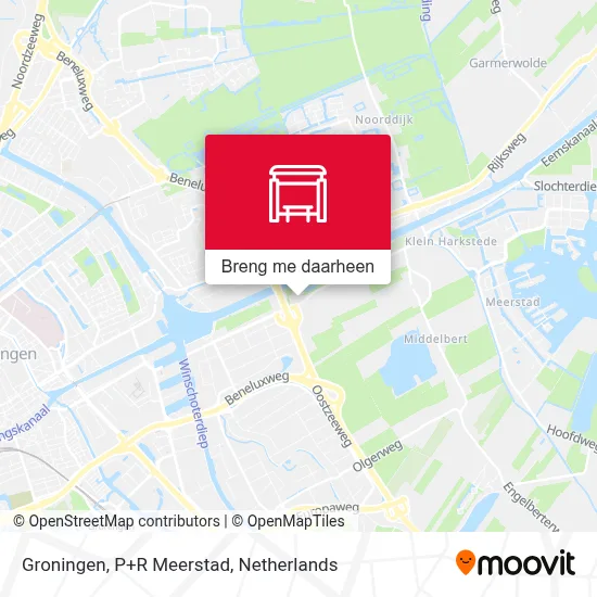 Groningen, P+R Meerstad kaart