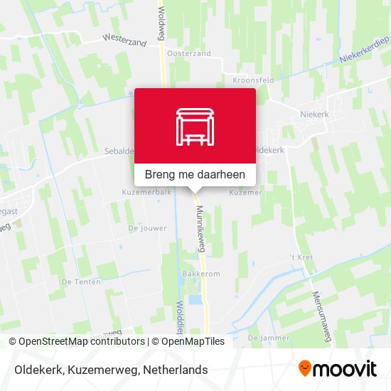 Oldekerk, Kuzemerweg kaart