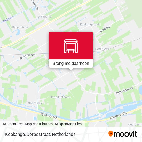 Koekange, Dorpsstraat kaart