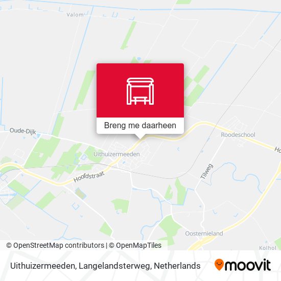 Uithuizermeeden, Langelandsterweg kaart