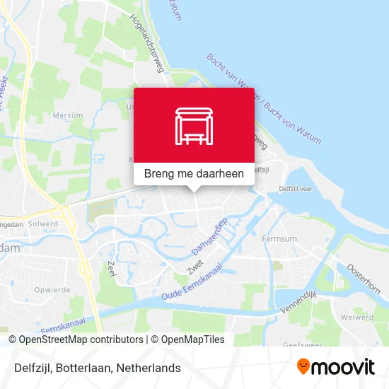 Delfzijl, Botterlaan kaart