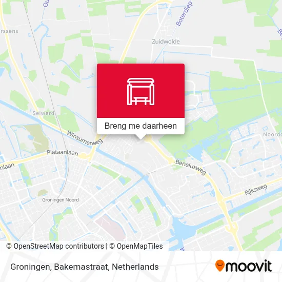 Groningen, Bakemastraat kaart