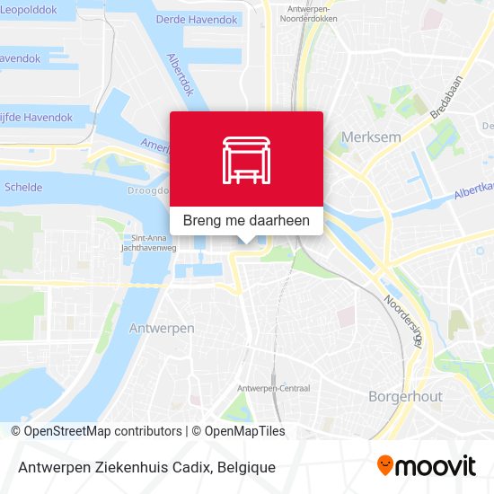 Antwerpen Ziekenhuis Cadix kaart
